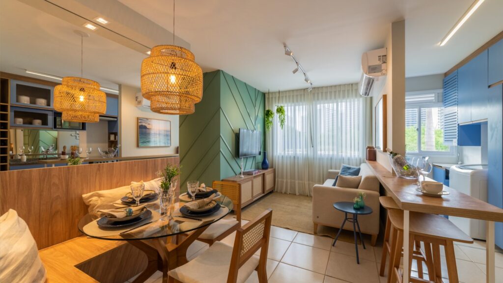 Guia completo de decoração de apartamento pequeno com estilo Apartamento decorado do Stillo Barra Residencial, empreendimento da Riva no Rio de Janeiro/RJ