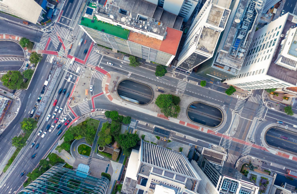 vista aérea de parte da av paulista. Imagem ilustrativa para texto consolação sp.