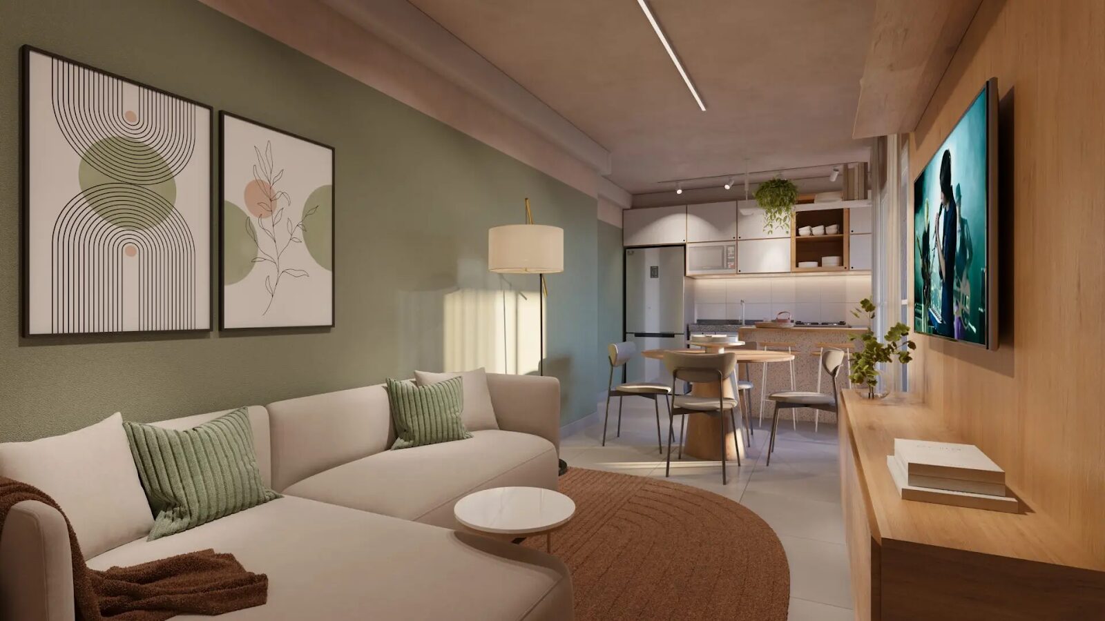 Tapete para apartamento: estilo, conforto e funcionalidade img 40