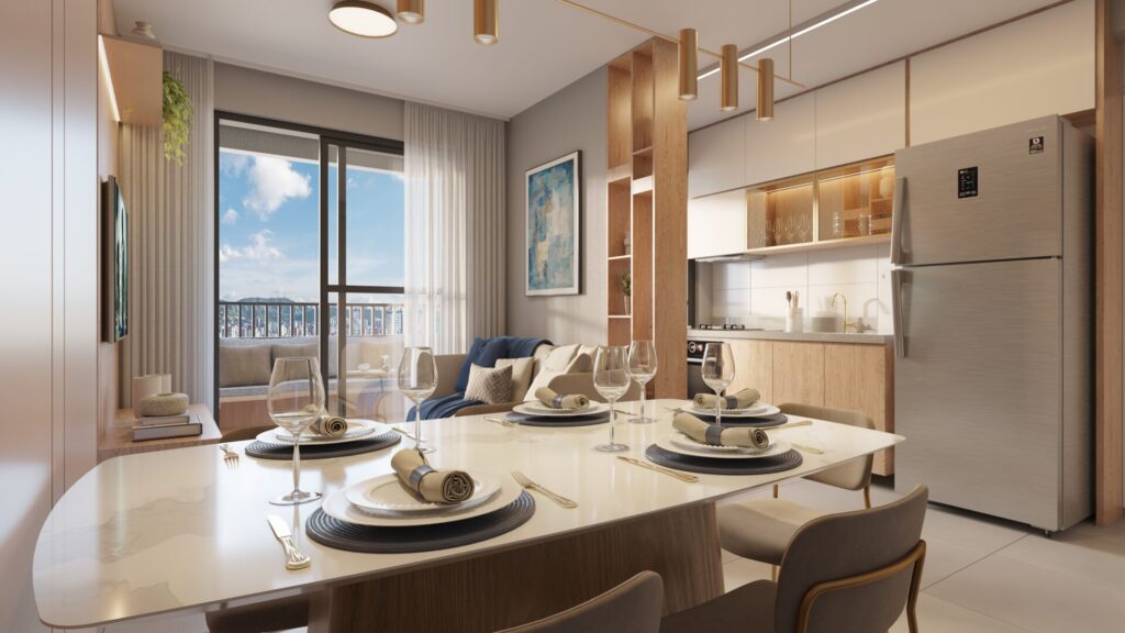Vidro reflecta em apartamento: o que é, vantagens e como usar Perspectiva Living SignatureBarraFundaResidence