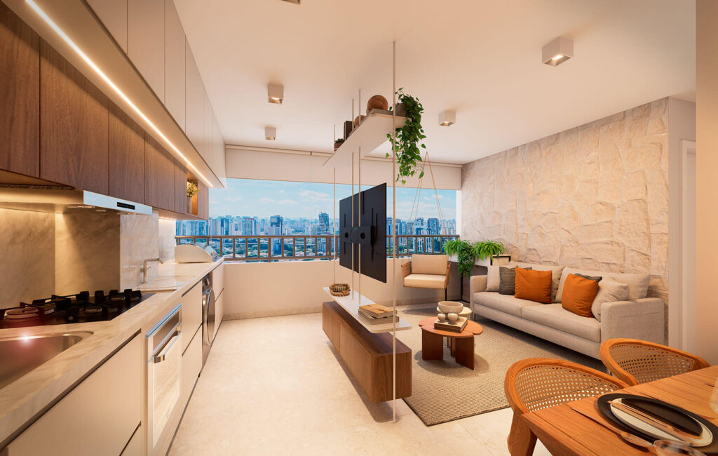 Interveniente quitante: descubra se é vantajoso para você Imagem do apartamento decorado da Riva no Brooklin, São Paulo/SP
